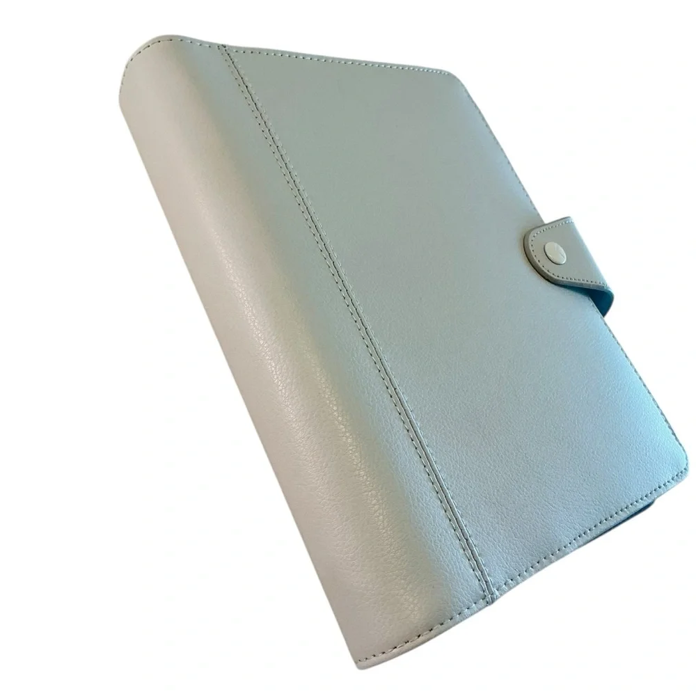 Kikki.k Signature Planner Leather A5 Large GRAY with White Rings, Agenda